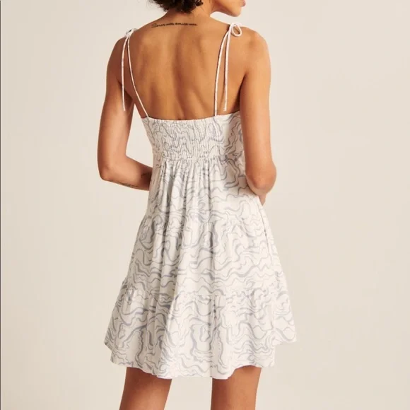 NWT Tie-Strap Linen-Blend Mini Dress - Picture 4 of 7